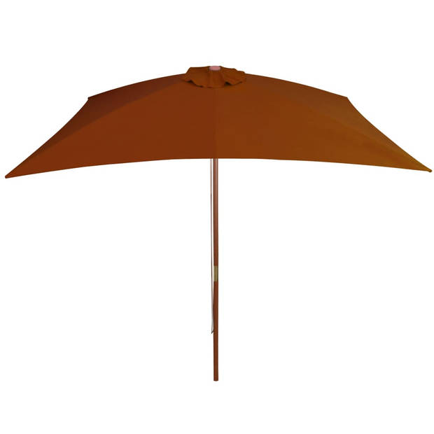 VidaXL Parasol Met Houten Paal 200x300 Cm Terracottakleurig Blokker