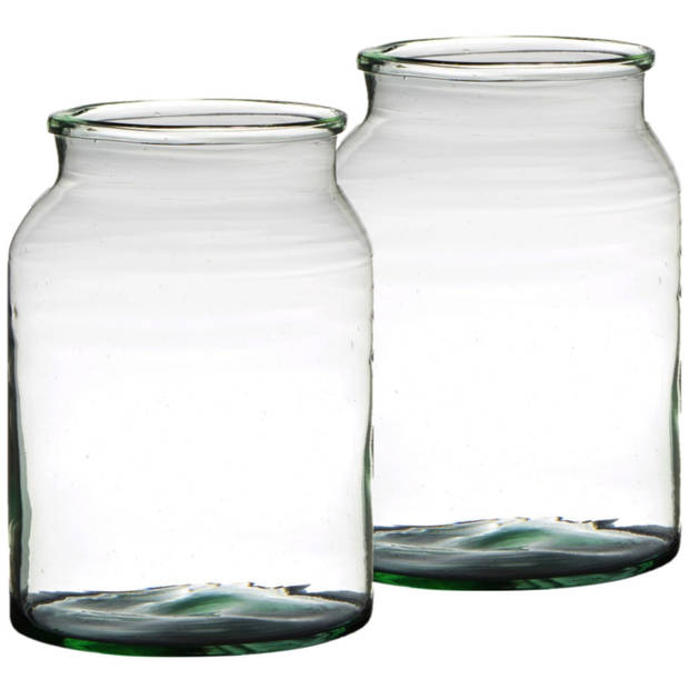 Set Van X Stuks Bloemenvazen Van Gerecycled Glas X Cm Vazen