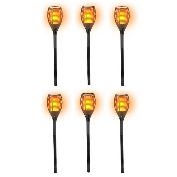 Set Van X Stuks Solar Tuinlampen Fakkels Met Vlameffect Op Zonne