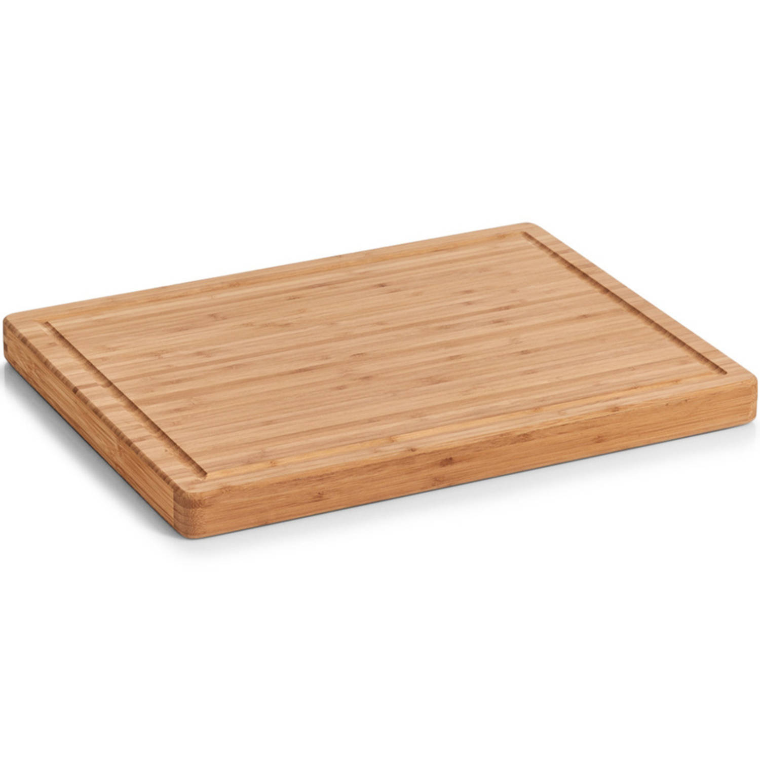 1x Rechthoekige Luxe Bamboe Houten Snijplanken Met Sapgroef 46 Cm