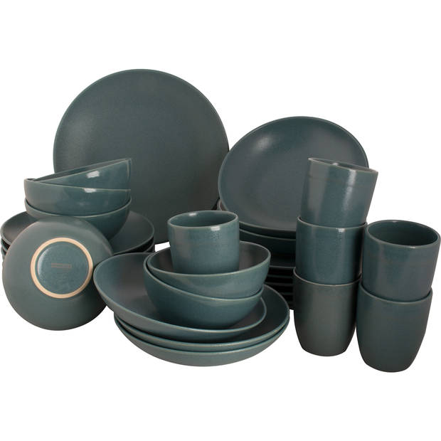 Mammoet Serviesset Spirit Stoneware Persoons Delig Groen Blokker