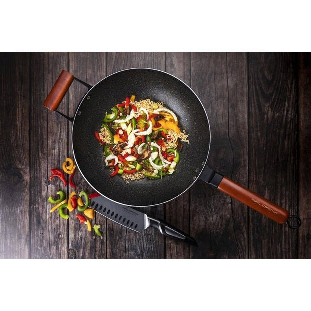 Florina Professionele Aluminium Wok Pan Cm Met Antiaanbaklaag En