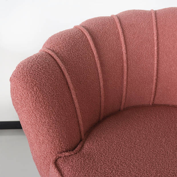 Fauteuil Zitbank 1 Persoons Stoel Belle Teddy Oud Roze Blokker