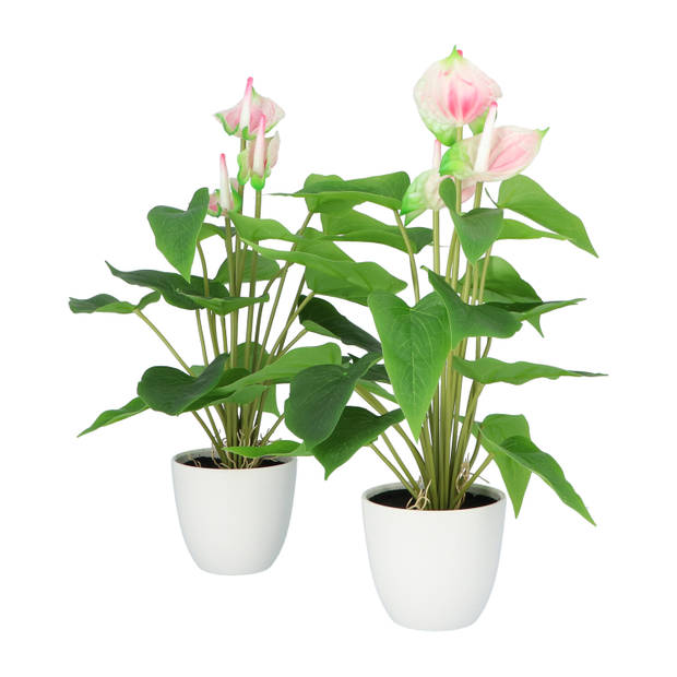 Kopu Stuks Anthurium Roze Kunstplant Cm Flamingoplant Roze