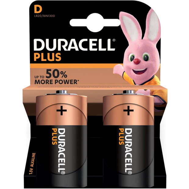 Set van 4x Duracell D Plus alkaline batterijen LR20 MN1300 1.5 V - Batterijen