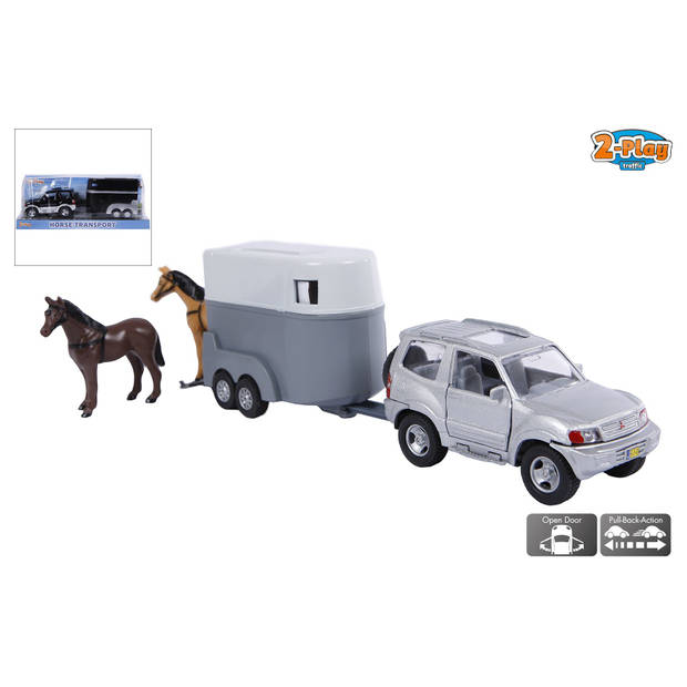 Auto 2-Play terreinwagen met paardentrailer