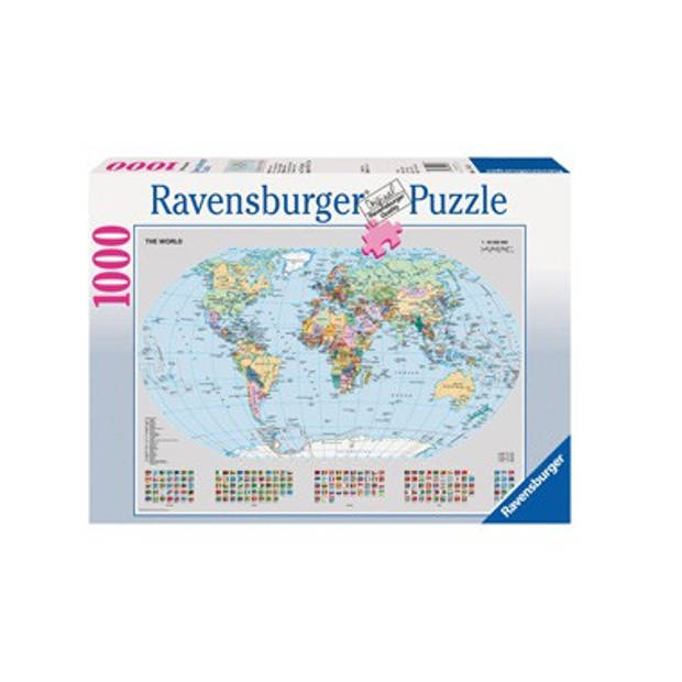 Ravensburger puzzel staatkundige wereldkaart - 1000 stukjes