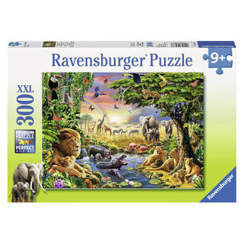 Ravensburger puzzel Avondzon bij de drinkplaats - 300 stukjes
