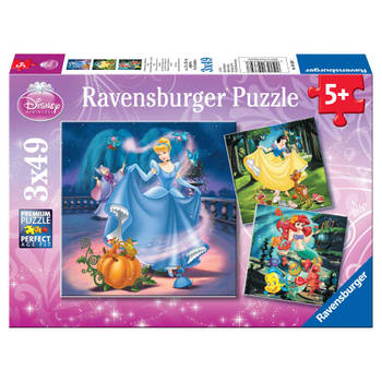 Ravensburger puzzel Disney Princess met hun vriendjes - 3 x 49 stukjes