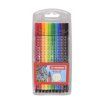 STABILO Pen 68 - premium viltstift - etui met 10 kleuren