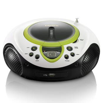 Draagbare FM Radio CD en USB speler Lenco SCD-38 USB Green Groen-Wit