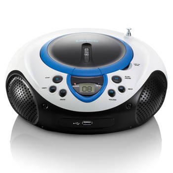 Draagbare FM Radio CD en USB speler Lenco SCD-38 USB Blue Wit-Blauw