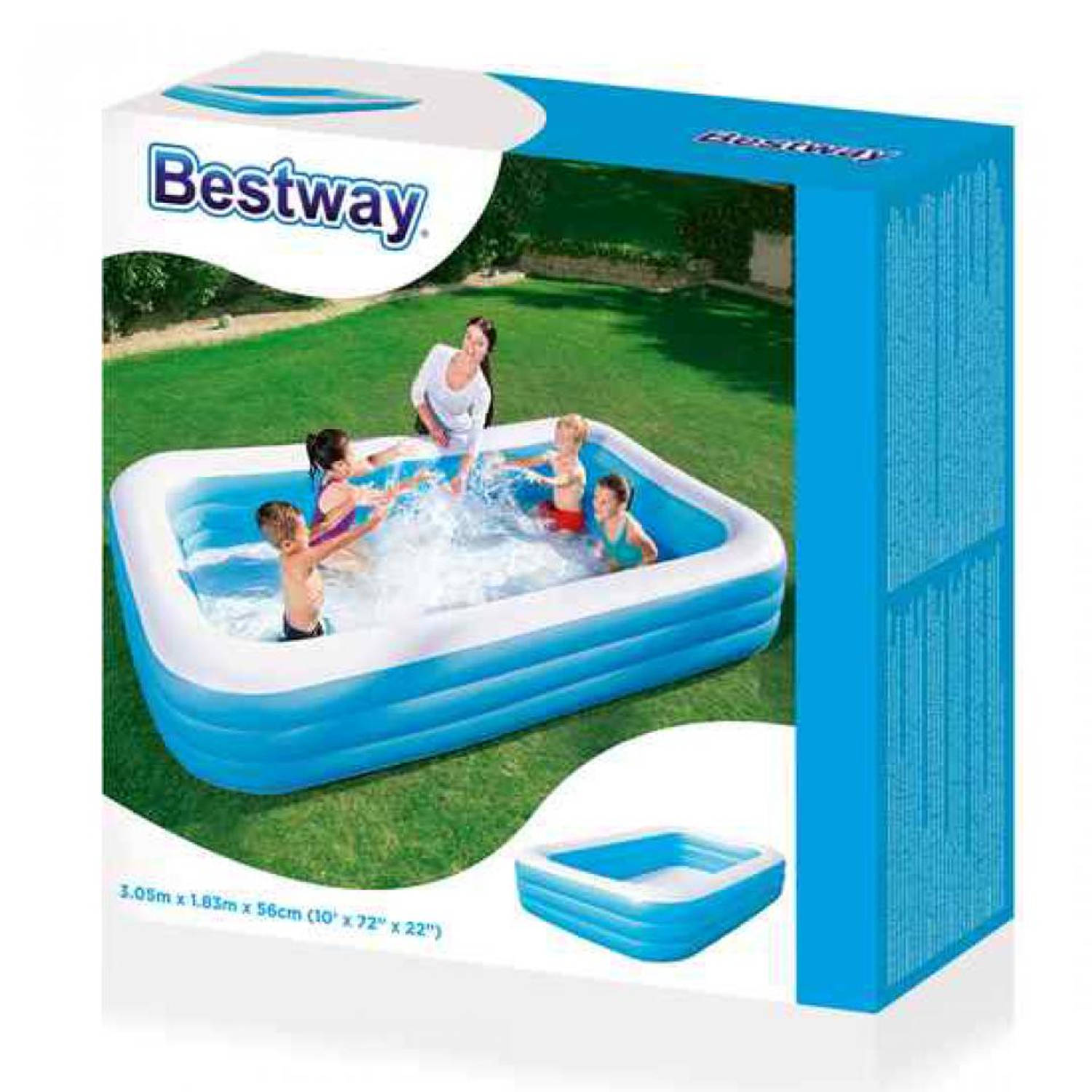Intact ziekte straffen Bestway familiezwembad - 305x180x55 cm - blauw | Blokker