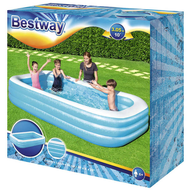 Bestway familiezwembad - 305x180x55 cm - blauw