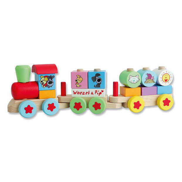 Woezel & Pip houten blokken trein