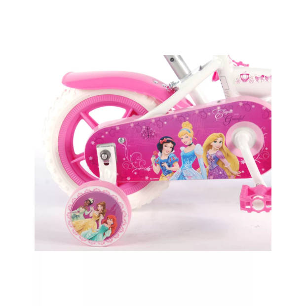 Disney Princess meisjesfiets - 10 inch - wit/roze