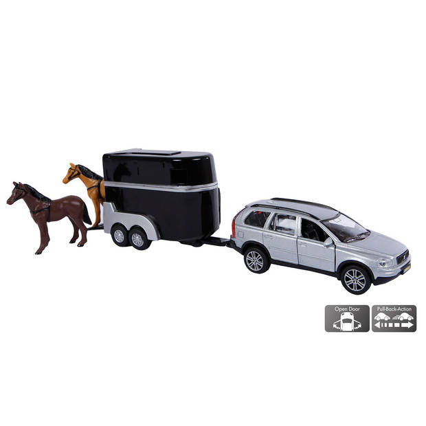 Kids Globe Traffic Volvo XC90 auto met paardentrailer