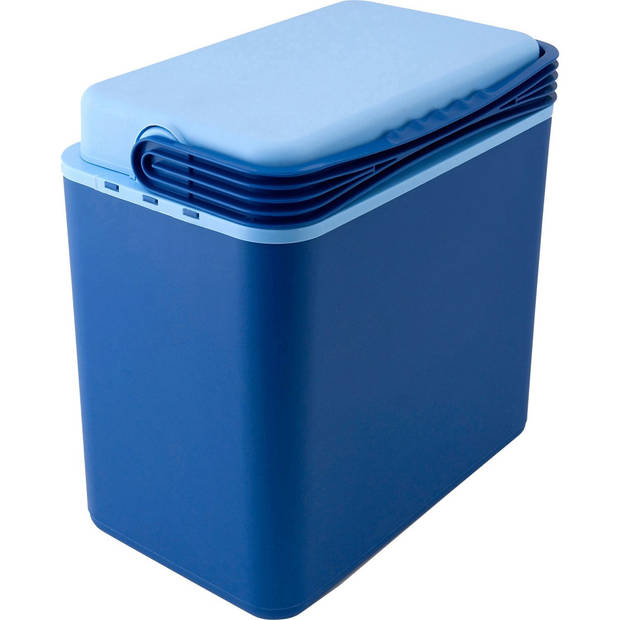 Koelbox donkerblauw 24 liter 39 x 25 x 40 cm incl. 2 koelelementen - Koelboxen