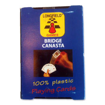 1x Speelkaarten plastic poker/bridge/kaartspel in bewaar box - Kaartspel