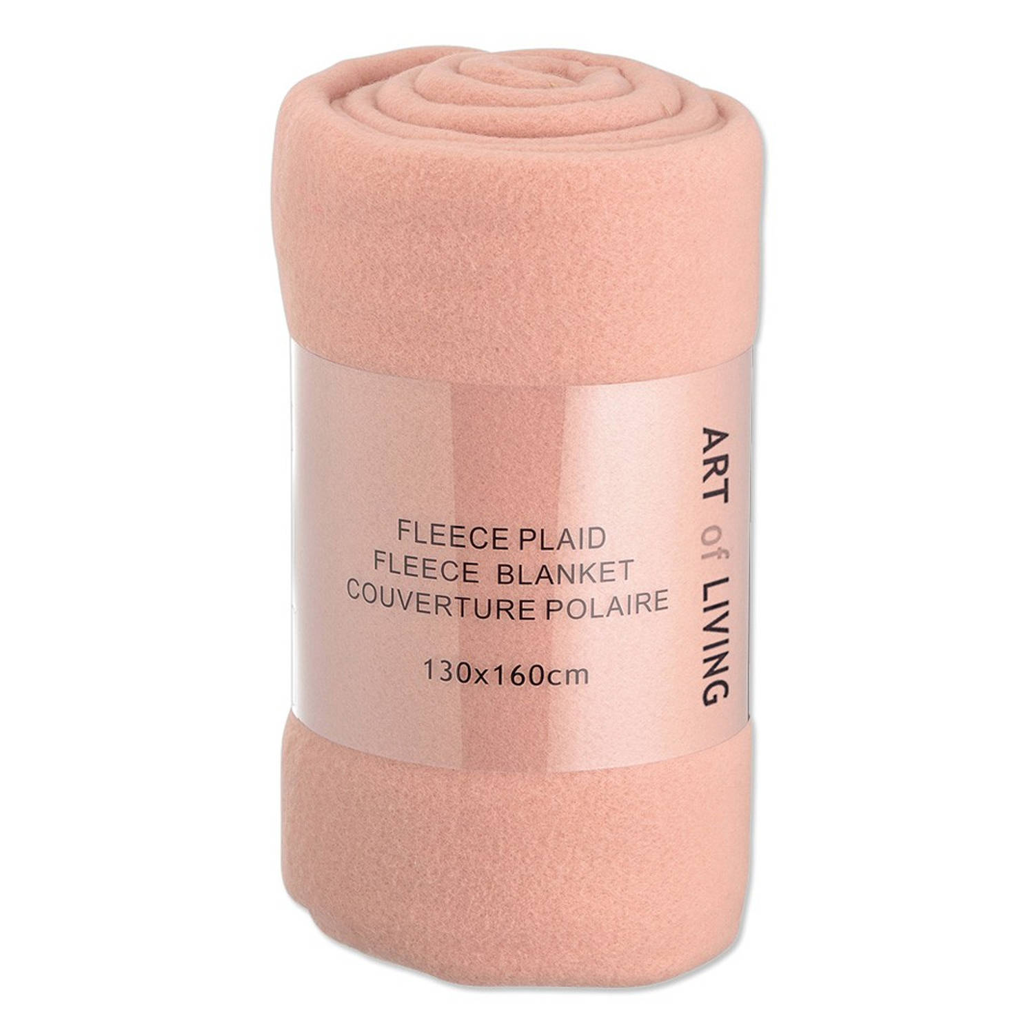 Kilometers Merchandising Meestal Fleece plaid - 130 x 160 cm - oud roze | Blokker