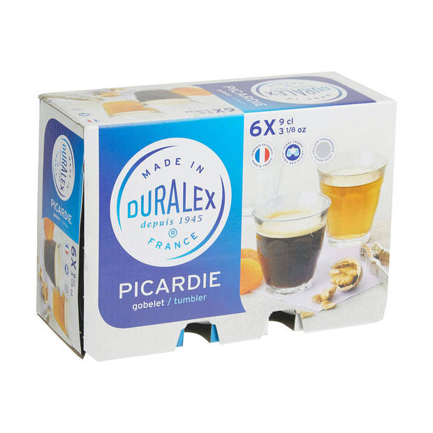 Duralex Picardie tumblerglazen - 9 cl - 6 stuks