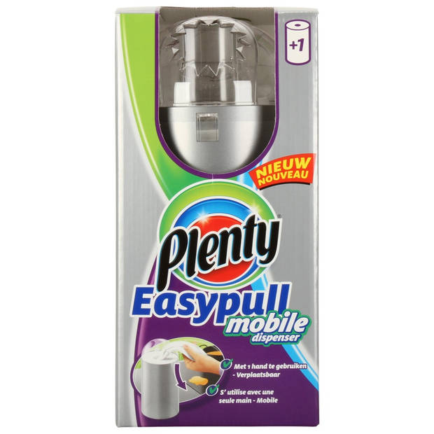 Plenty Easypull mobiele dispenser metallic