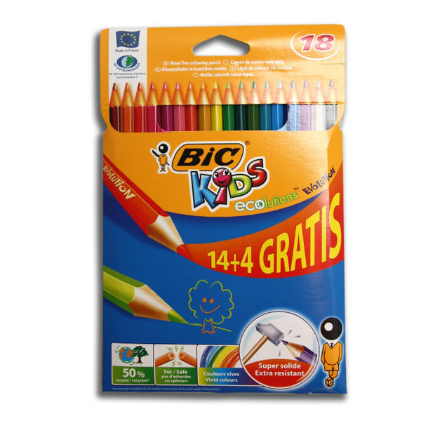 BIC Kids kleurpotloden 14+4