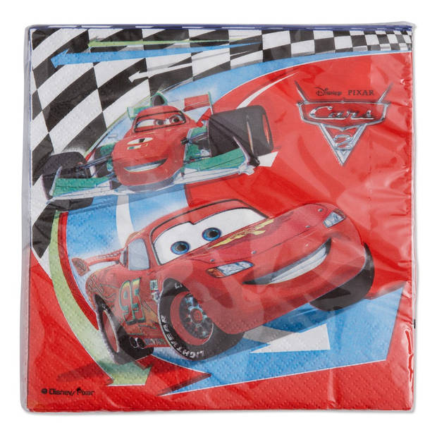 Disney/Pixar 2-laags servetten van Cars 20 stuks met een afmeting van 33x33 cm