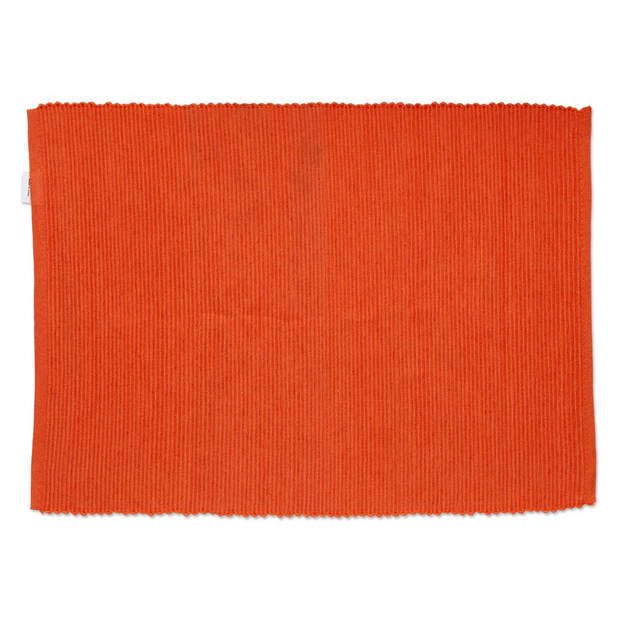 Placemat oranje, rib-structuur, 33x46 cm