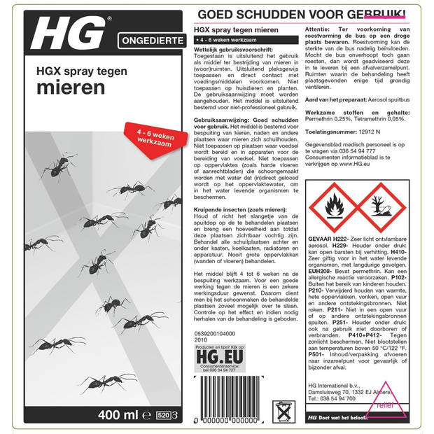 HGX spray tegen mieren 400 ml