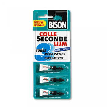 Bison secondelijm - 3 tubes