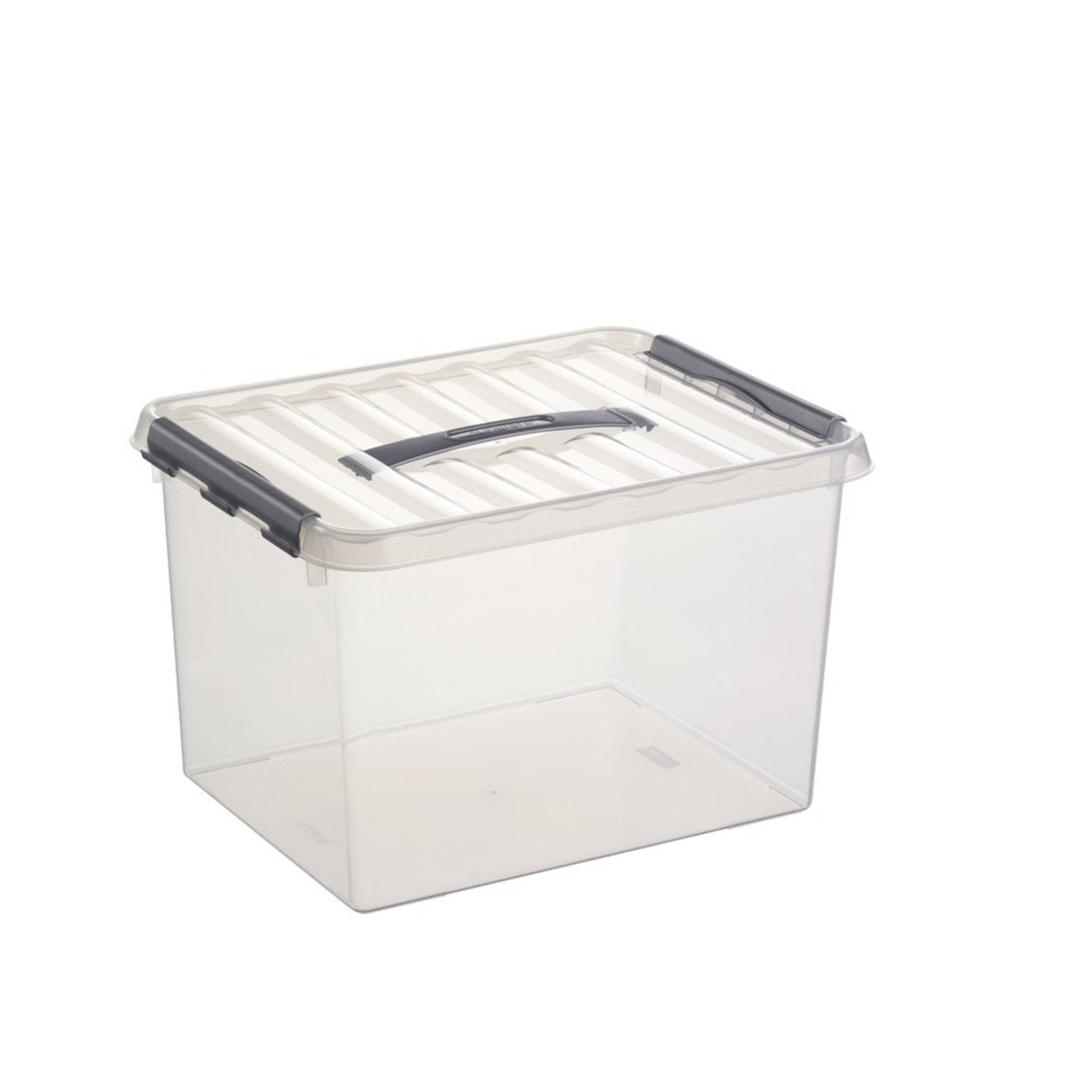 Sunware Q-line opbergbox 22 liter transparant-metaal