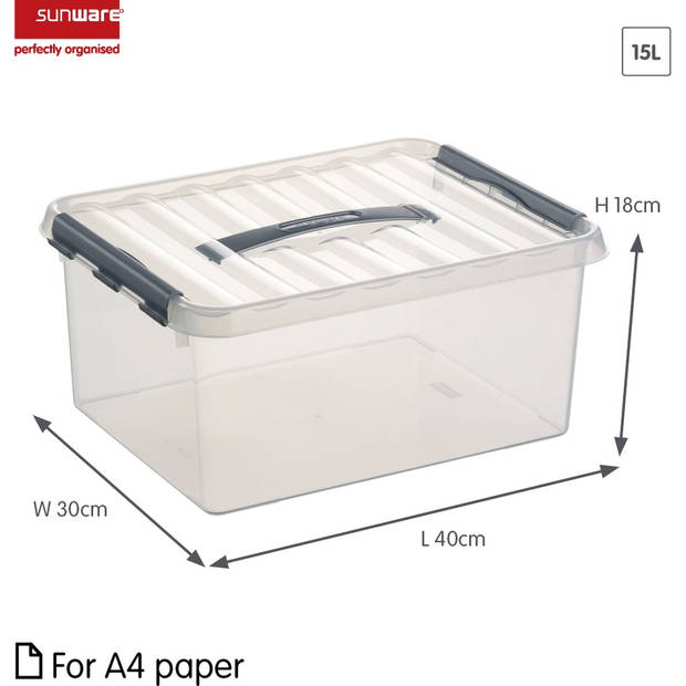 Stapelbare Q-line opbergbox 15 liter