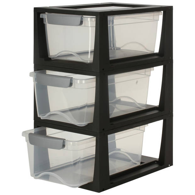 Sunware Omega drawer unit - 6 l - transparant/zwart