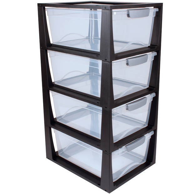 Sunware Omega drawer unit - 11 l - transparant/zwart