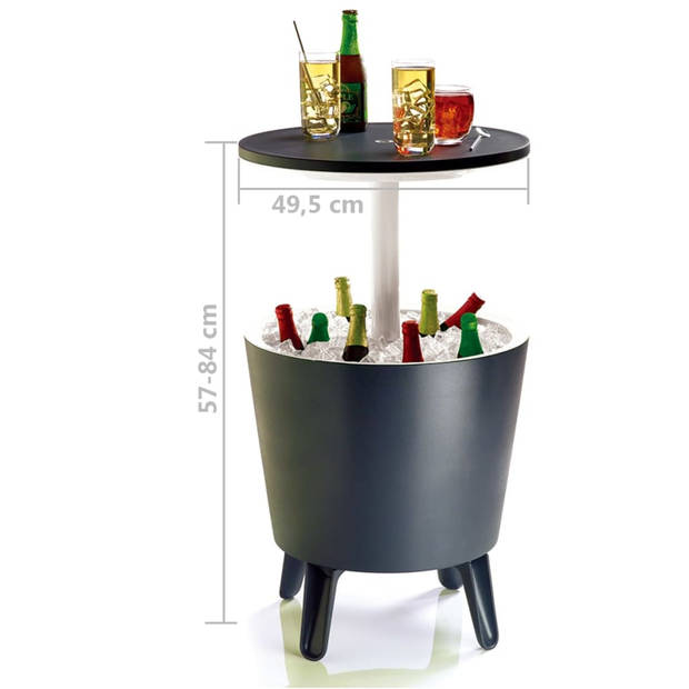 Keter Coolbar Partytafel – 49,5x49,5x57cm - Antraciet