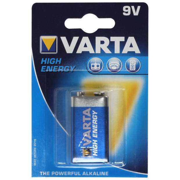 Varta High Energy batterij - 9V - 6LR61