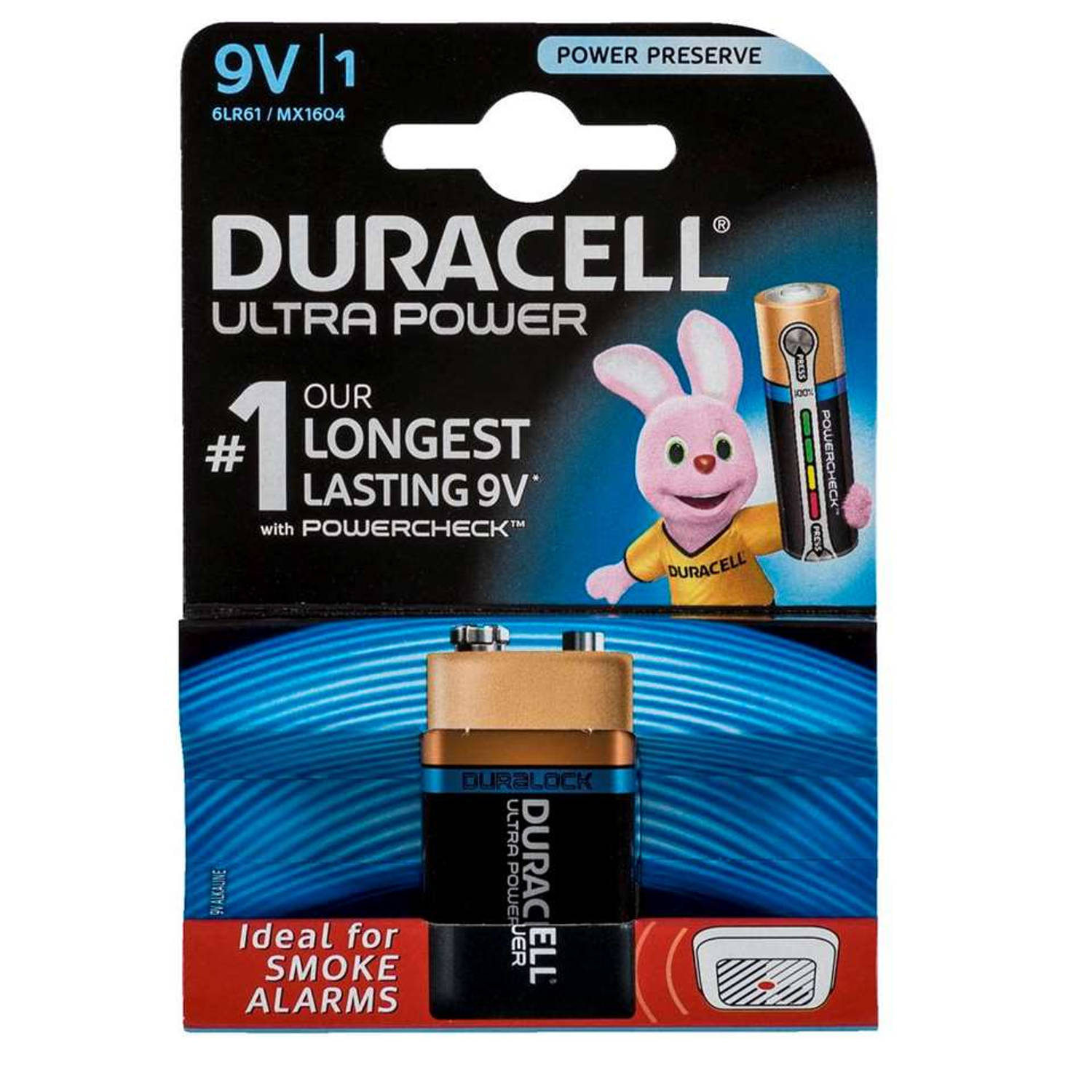 Duracell Ultra Power 9V alkaline batterijen - 1 stuk