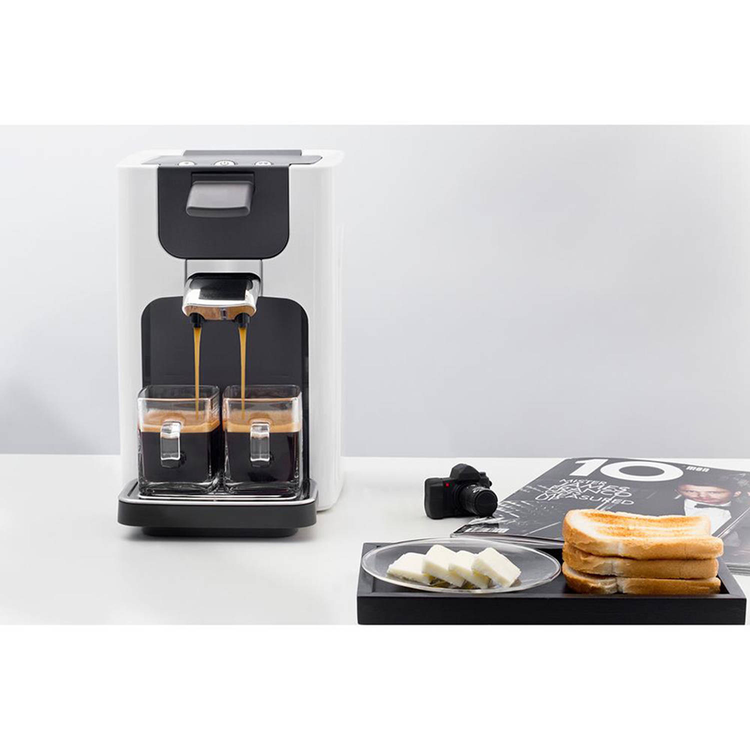 Philips koffiepadmachine - wit | Blokker