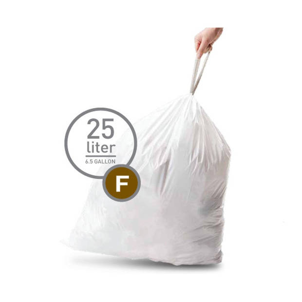 Simplehuman vuilniszakken Code F voor 25 liter - 20 stuks