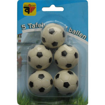 Angel Sports tafelvoetbalballetjes - zwart/wit - 5 stuks