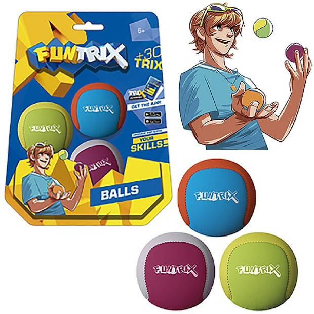 Funtrix jongleerballen Juggling 3 stuks 5 cm