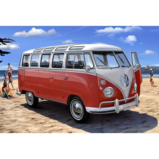 Revell modelbouwset VW T1 Samba Bus 1:24 rood/wit 173-delig