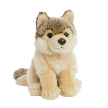 WWF pluchen knuffel wolf 15 cm bruin