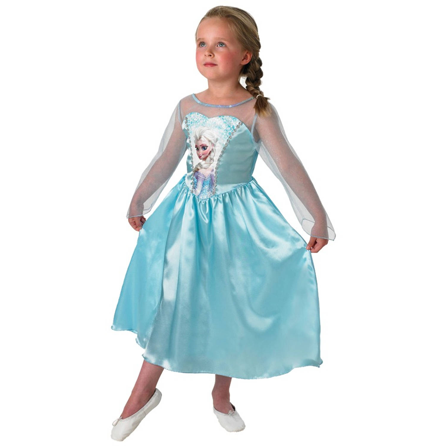 Cerebrum Plons vliegtuig Disney Frozen jurk sneeuwkoningin Elsa - maat 98/104 | Blokker