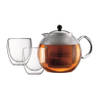 Bodum Assam set - theepot 1,5 liter met 2 pavinaglazen 0,25 liter