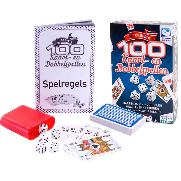 Spelletjes box 100 kaart en dobbelspellen