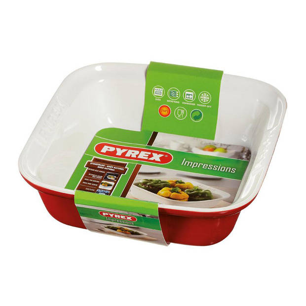 Pyrex Impressions ovenschaal - 24 x 24 cm - rood