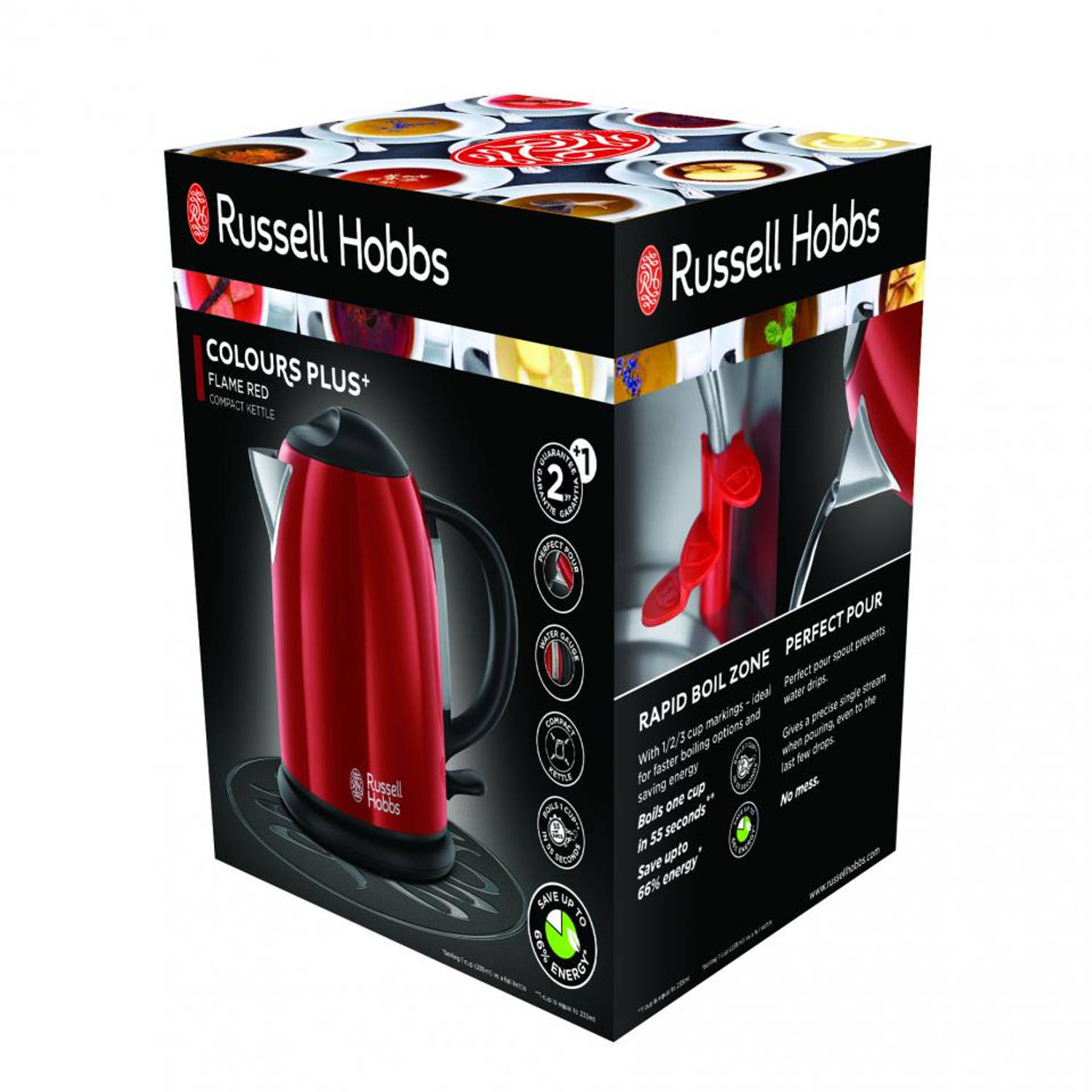 Russell Flame Red Compact waterkoker | Blokker