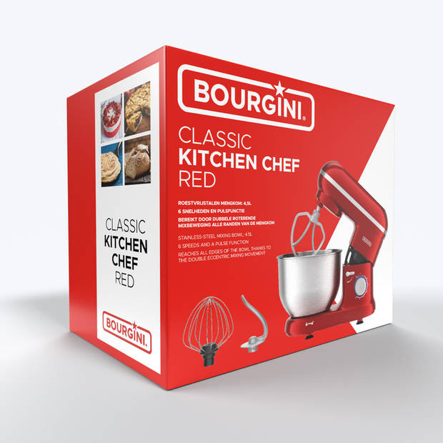 Keukenmachine - Classic kitchen Chef - Rood - Keukenmixer